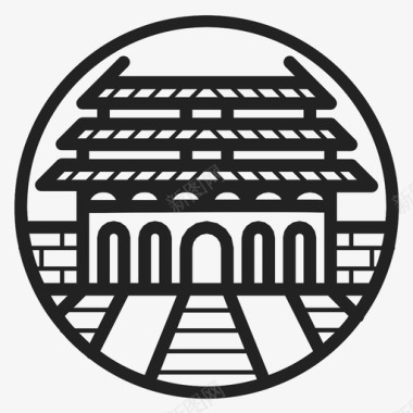 紫禁城中国宫殿图标图标