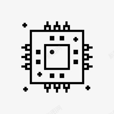 RFID芯片微处理器工程微芯片图标图标