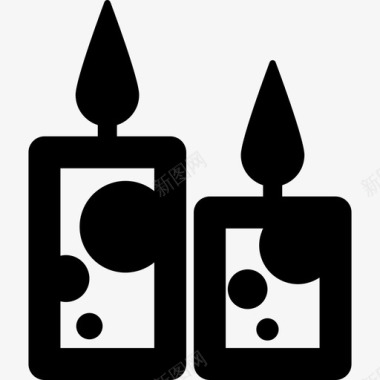 两支蜡烛科技派对图标图标