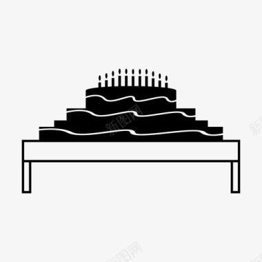 生日蛋糕生日快乐派对图标图标