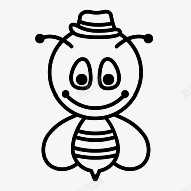 蜜蜂养蜂卡通图标图标