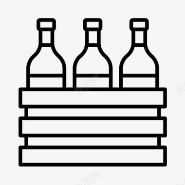 葡萄酒箱酒吧酿酒厂图标图标