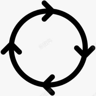 四个箭头的圆圈箭头2图标图标