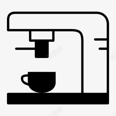 咖啡豆矢量咖啡机咖啡豆饮料图标图标