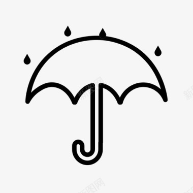 浅蓝色雨伞雨伞小雨雨图标图标
