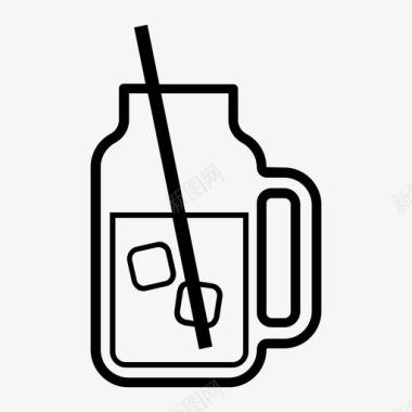 梅森罐饮料容器玻璃图标图标