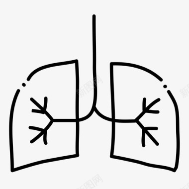 肺部手绘健康图标图标