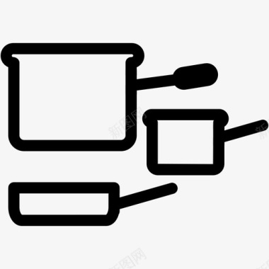 平底锅烹饪锅盘子厨房图标图标