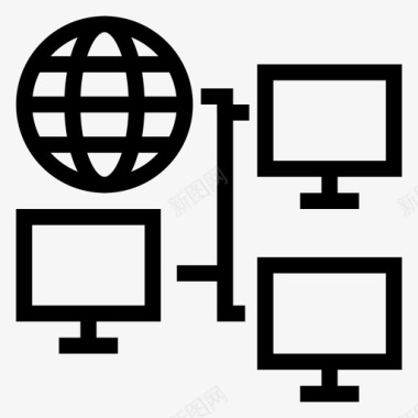 卡通数据连接互联网连接网络图标图标