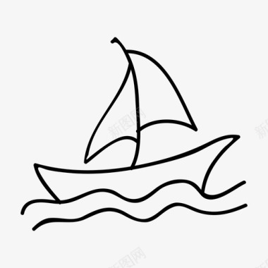 帆船交通旅游图标图标