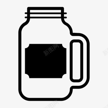 梅森瓶饮料玻璃杯图标图标