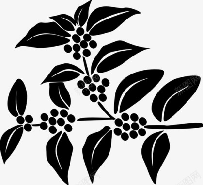 咖啡树咖啡豆植物产品图标图标
