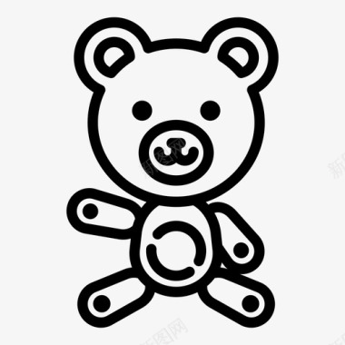 泰迪熊童年礼物图标图标