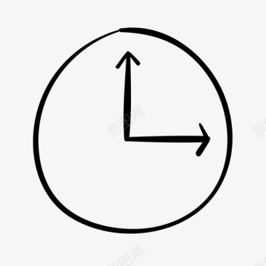 时钟手绘时间表图标图标
