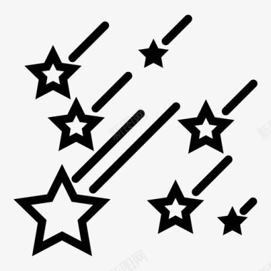 流星夜空星辰图标图标
