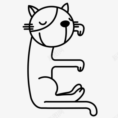猫e字母表动物图标图标