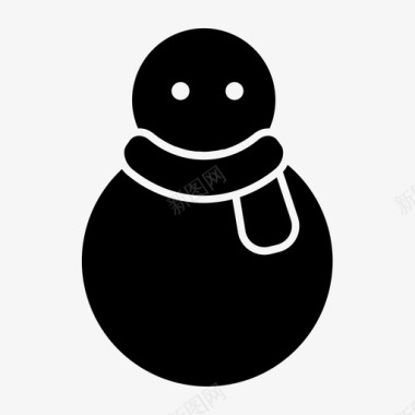 雪人围巾冬天图标图标