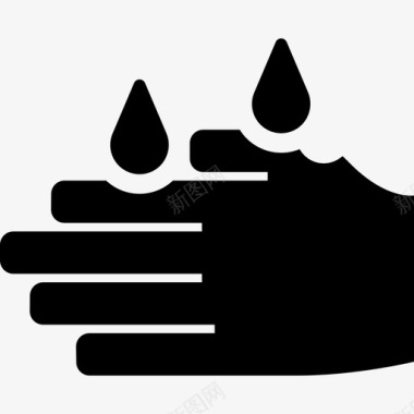 手和水滴手势科学图标图标