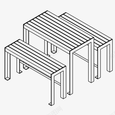 座位牌长凳城市家具公园图标图标