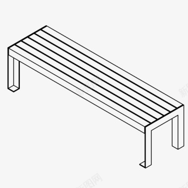 恐龙公园长凳城市家具公园图标图标