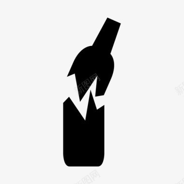 碎瓶饮料碎玻璃图标图标