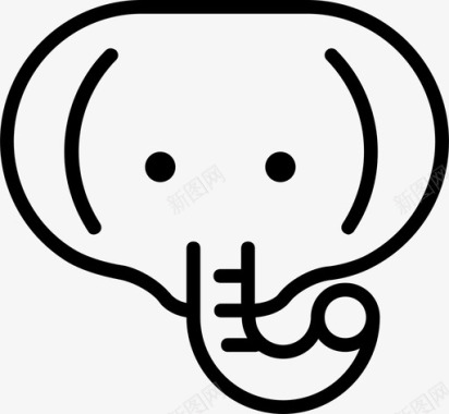 大象动物可爱图标图标