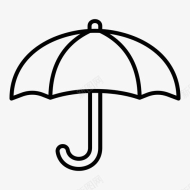 橘色遮阳伞伞雨伞遮阳伞图标图标