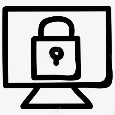 安全警示标锁定计算机保护屏幕图标图标
