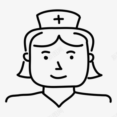 医院护士站护士手绘健康图标图标