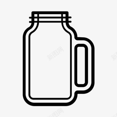 梅森瓶容器空的图标图标