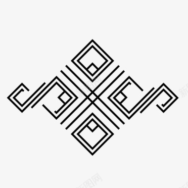 几何图案阿兹台克民族图标图标