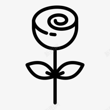 花玫瑰花植物图标图标