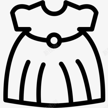 连衣裙儿童连衣裙衣服和鞋子图标图标