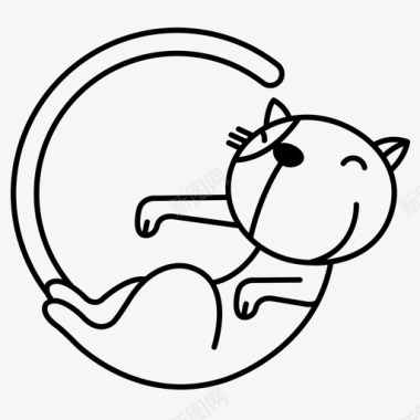 猫g字母表动物图标图标
