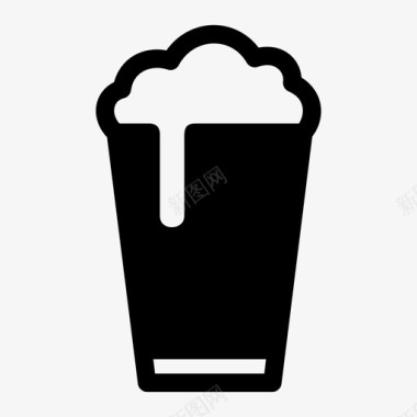 啤酒杯饮料泡沫图标图标