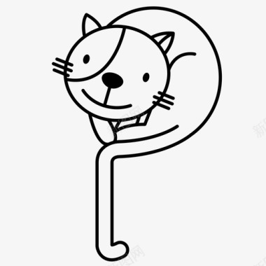 猫p字母表动物图标图标