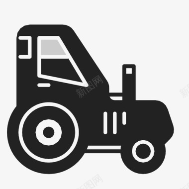 拖拉机农用车建筑图标图标