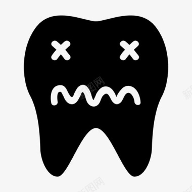 死牙蛀牙牙齿图标图标