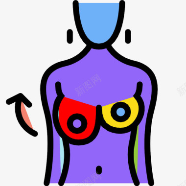 手术右胸隆胸身体图标图标