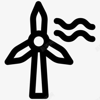 风力发电能源农场风能图标图标