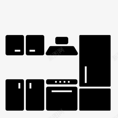 厨房橱柜冰箱图标图标