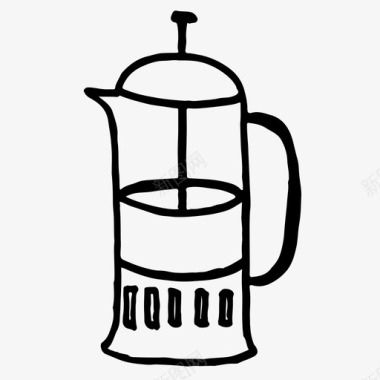 法国出版社酿酒器咖啡壶图标图标