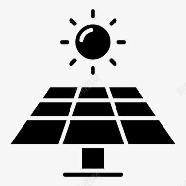 高性能太阳能板太阳能板集热器生态图标图标