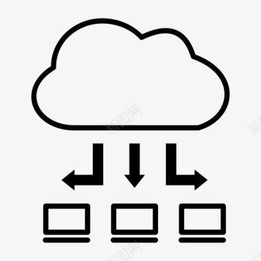 网络图标免抠png图片网络云网络集群计算图标图标
