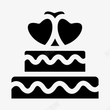 蛋糕生日蛋糕心形图标图标