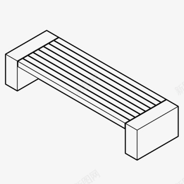 公园PNG长凳城市家具公园图标图标