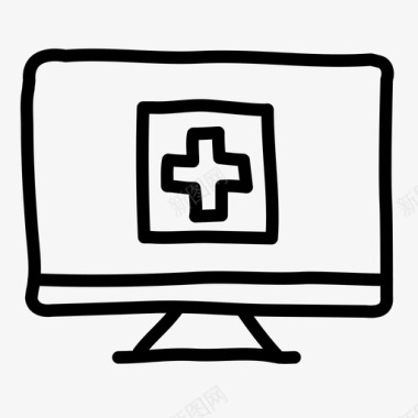 医疗援助医疗桌面电脑健康图标图标