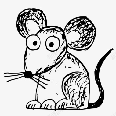 老鼠动物手绘图标图标