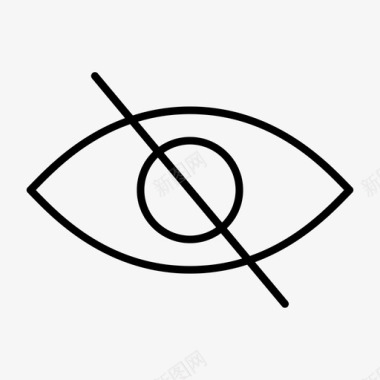 眼睛标志隐藏的失明的眼睛的图标图标