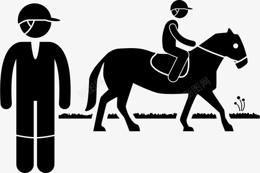 骑马训练休闲娱乐和户外休闲活动图标图标